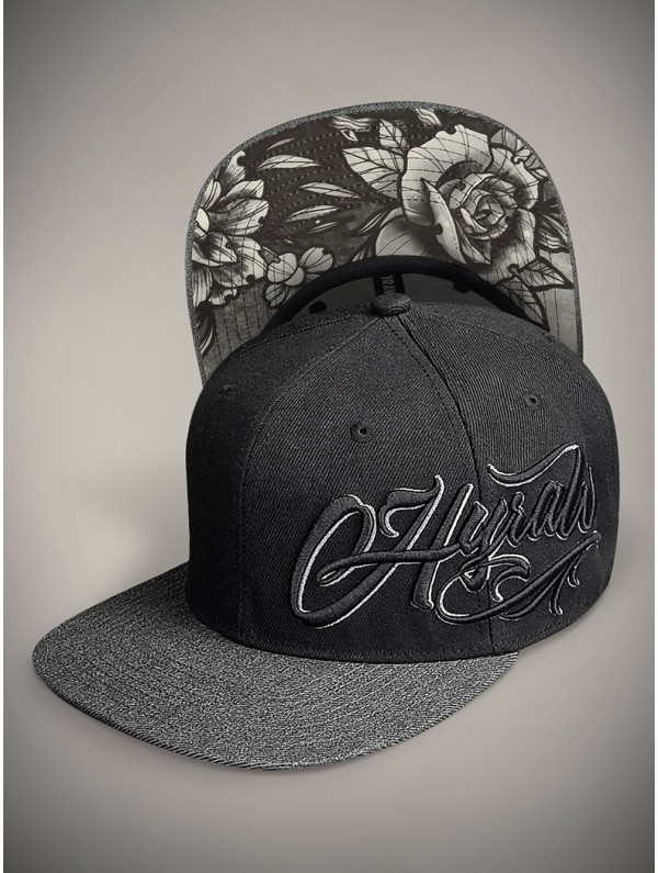 Flat visor cap with a metal tattoo look | Hyraw Shop