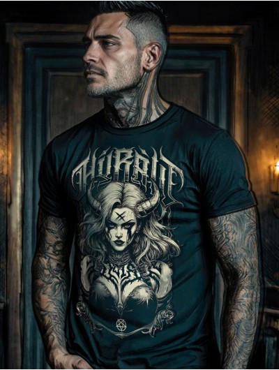 T-shirt noir look gothique metal | HYRAW Clothing
