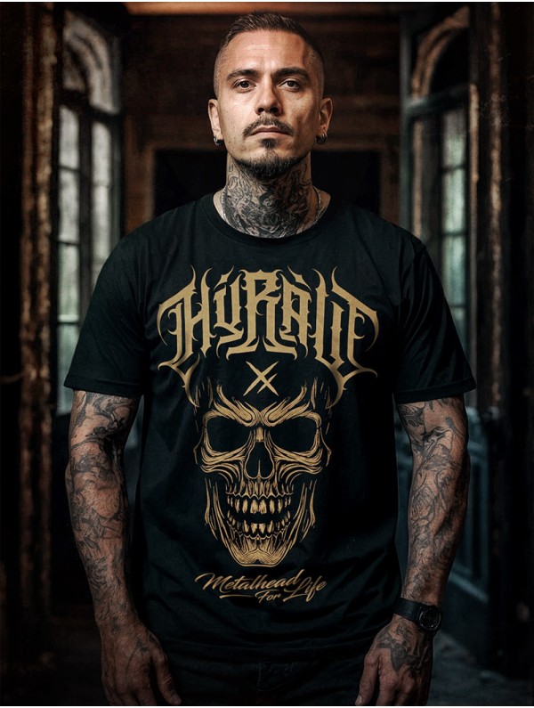T-shirt noir metal hardcore outfit | HYRAW Clothing