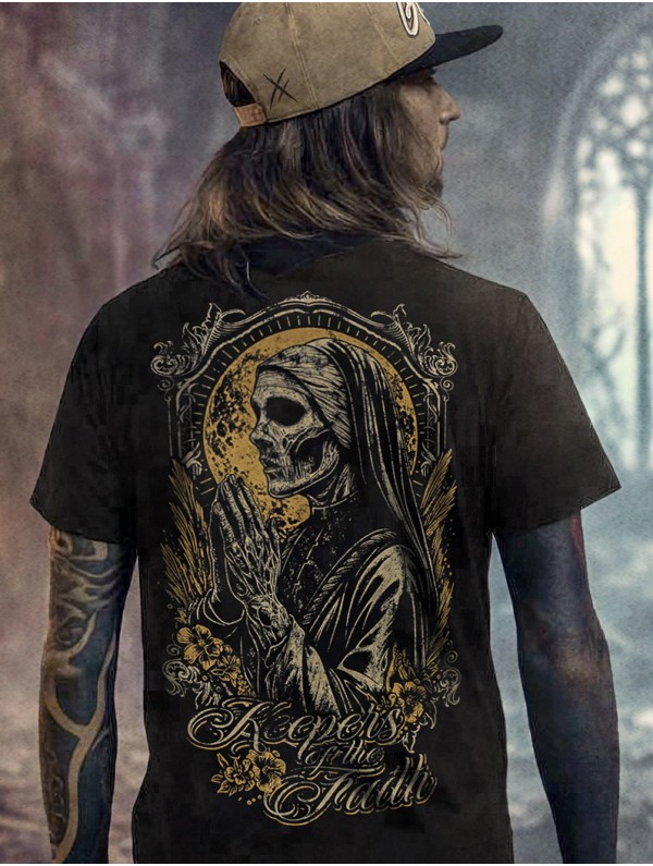 Black gothic metal look t-shirt | HYRAW Clothing