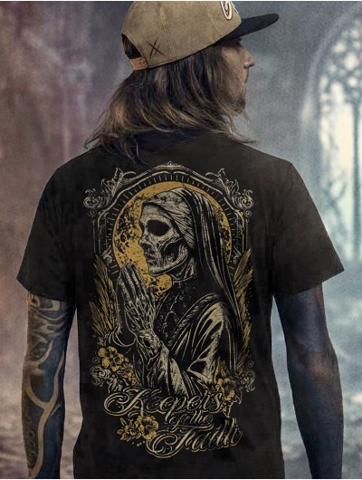 T-shirt noir look gothique metal | HYRAW Clothing