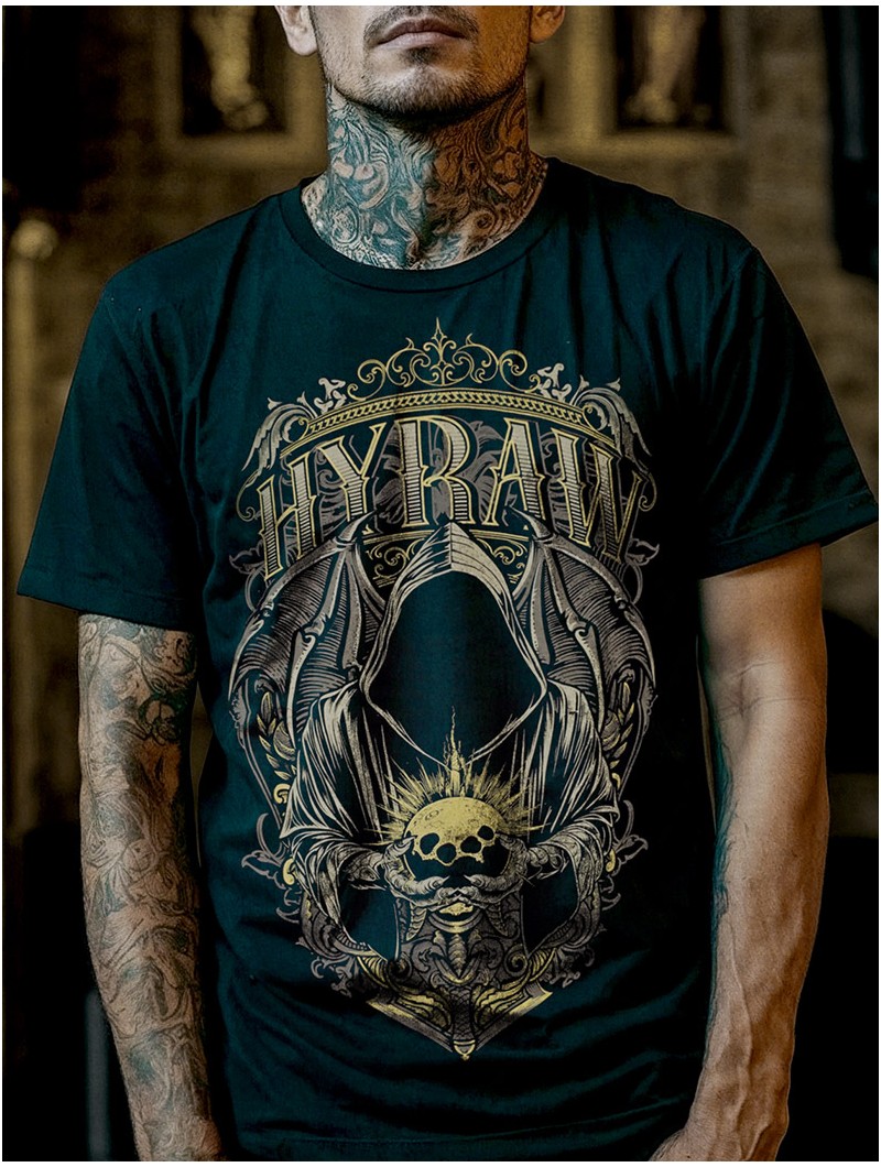 T-shirt noir style metal affirmé | HYRAW Clothing