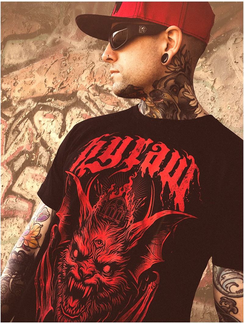 Black goth metal style t-shirt | HYRAW Clothing