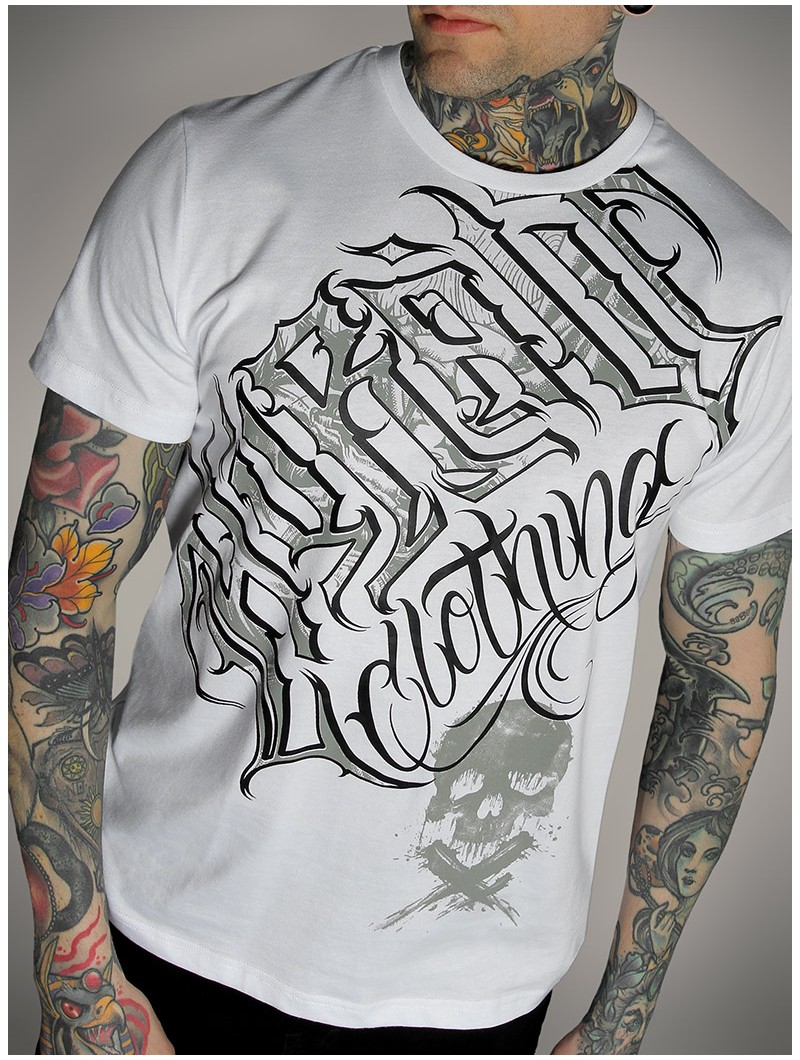 T-shirt blanc tenue metal & streetwear | HYRAW Clothing