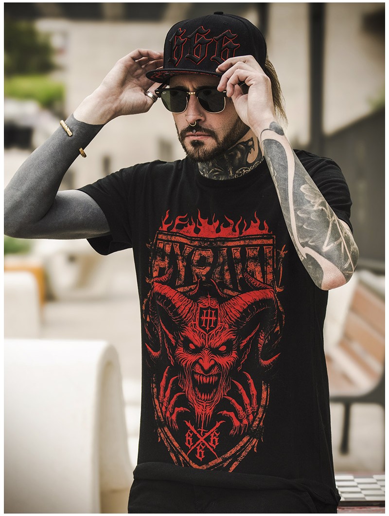 Black intense metal look t-shirt | HYRAW Clothing