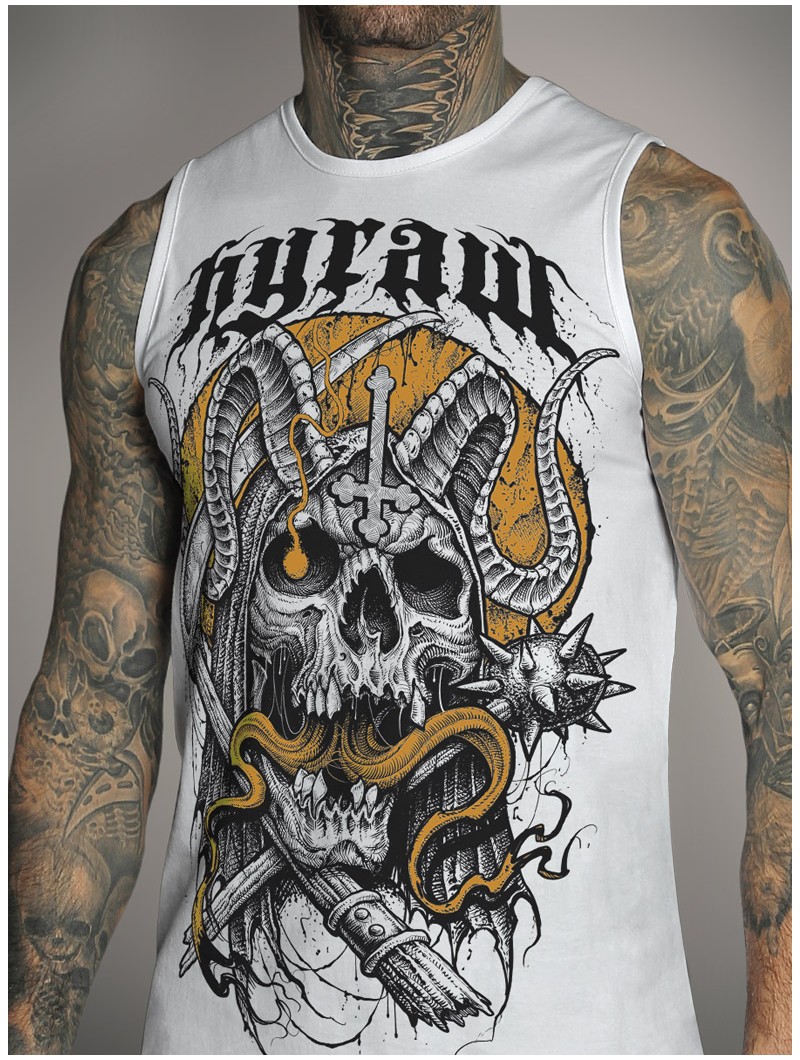 Débardeur blanc look metal hardcore | HYRAW Clothing