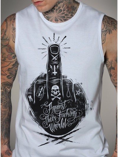 Débardeur blanc style punk metal | HYRAW Clothing