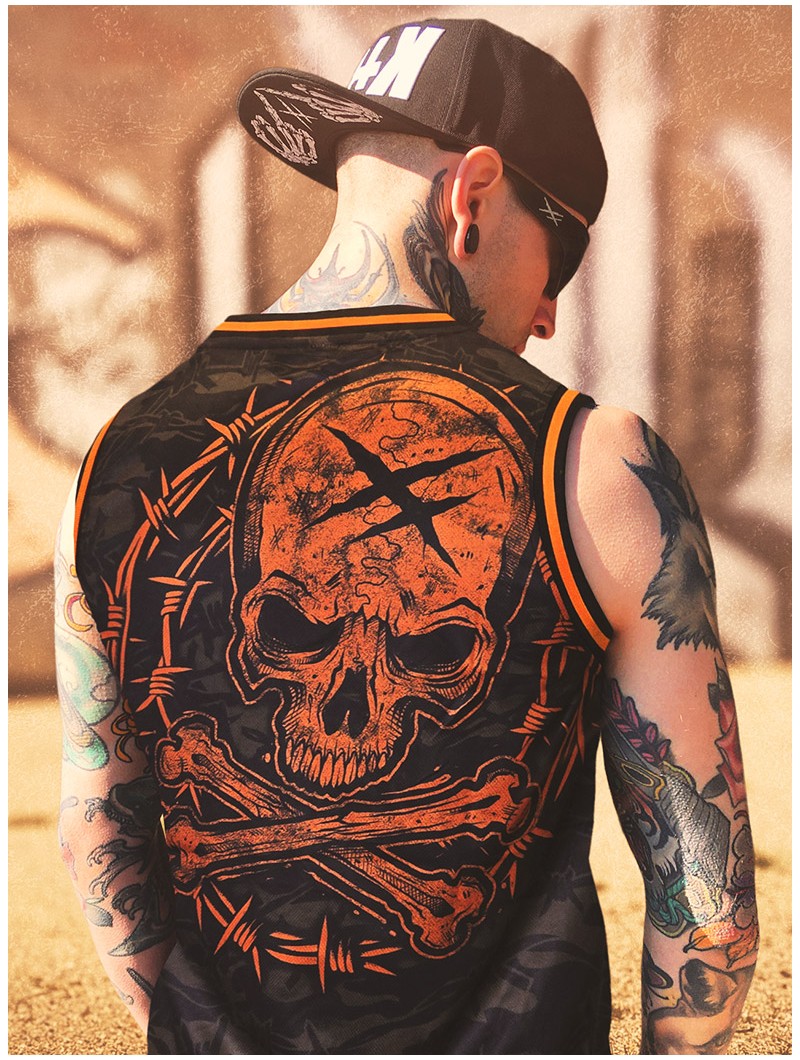 Metalcore & streetwear look basketball tank top | HYRAW Clothing