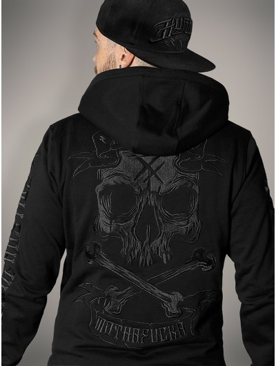 Sweat zippé capuche brodé esprit metal|Boutique Hyraw