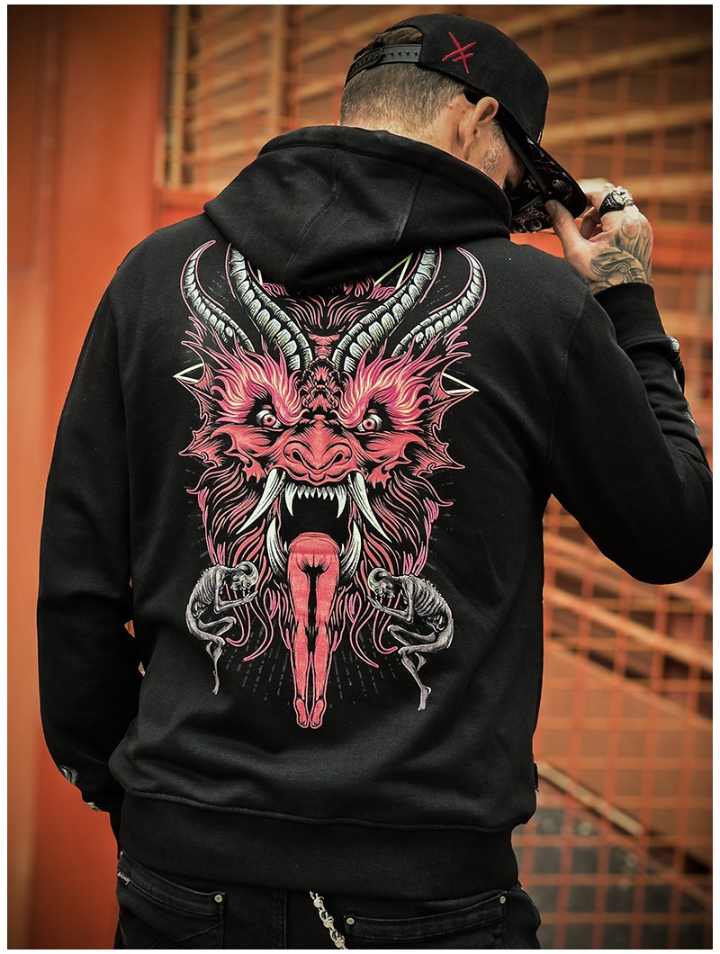 Sweat zippé capuche univers metal|Boutique Hyraw