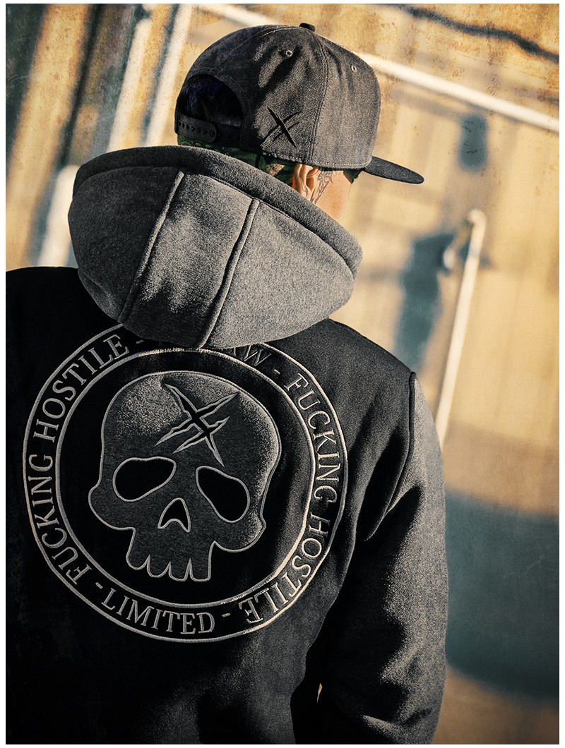 Sweat zippé capuche varsity rock metal|Boutique Hyraw