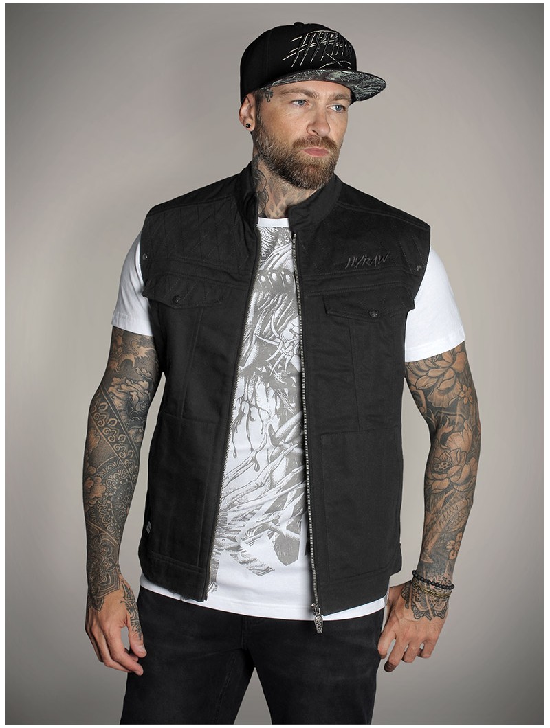 Sleeveless biker-style metal jacket | Hyraw Shop