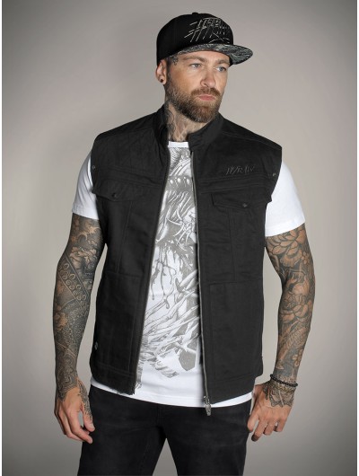 Sleeveless biker-style metal jacket | Hyraw Shop