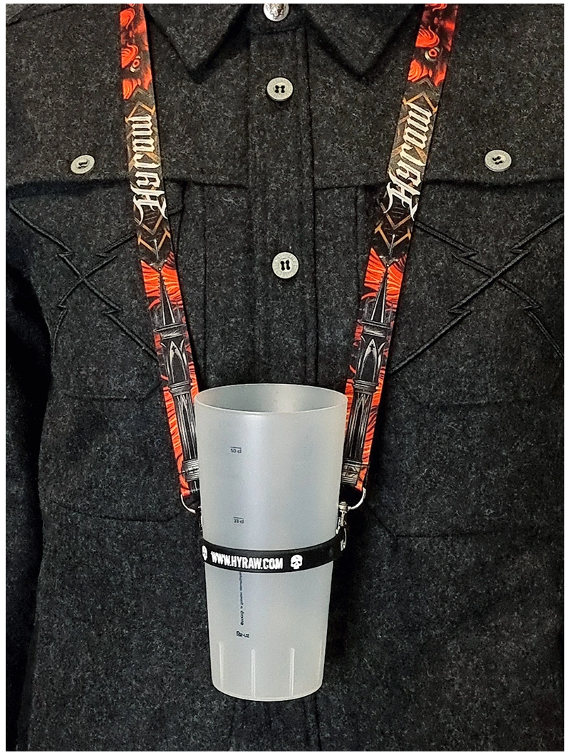 Lanière porte-gobelet style rock metal | Boutique Hyraw