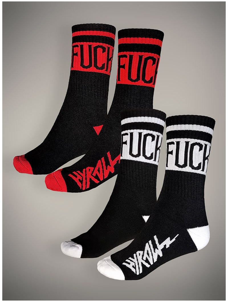 Lot de 2 paires chaussettes style rock metal | Boutique Hyraw