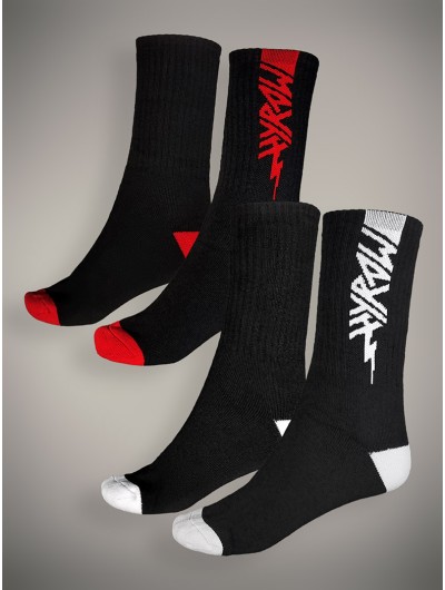 Lot de 2 paires chaussettes style rock metal | Boutique Hyraw