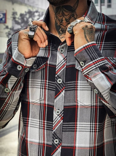 Chemise carreaux rock metal|Boutique Hyraw