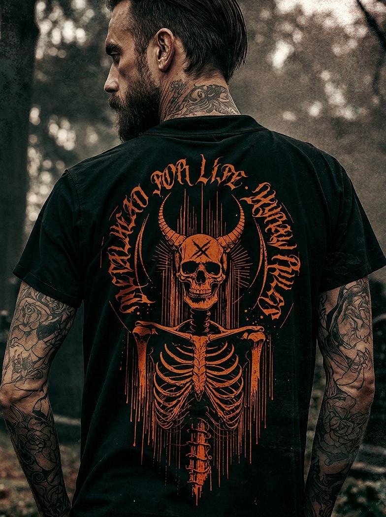 T-shirt noir look metal | HYRAW Clothing