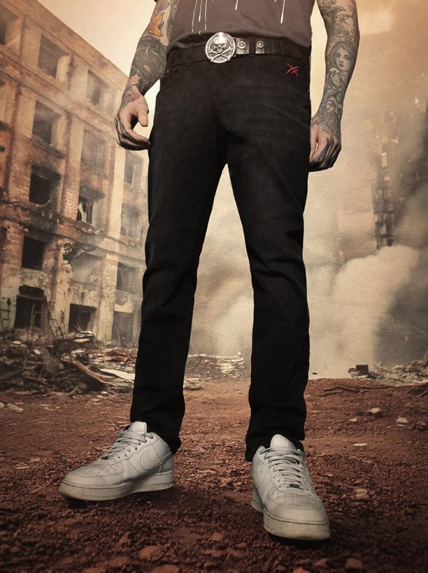 Pantalon Jean noir rock metal|Boutique Hyraw