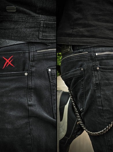 Pantalon Jean noir rock metal|Boutique Hyraw