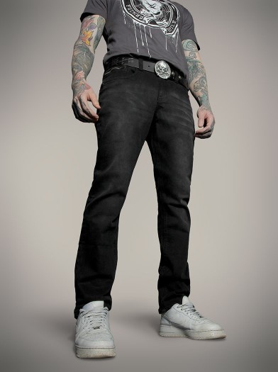 Pantalon Jean noir rock metal|Boutique Hyraw