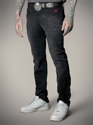 Pantalon Jean noir rock metal|Boutique Hyraw