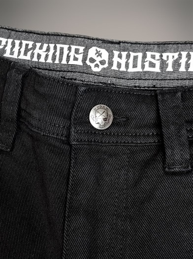 Pantalon Jean noir rock metal|Boutique Hyraw