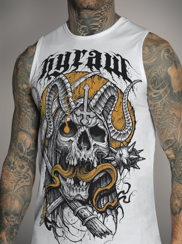 Débardeur blanc look metal hardcore | HYRAW Clothing