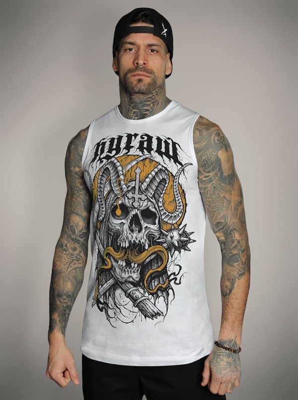 Débardeur blanc look metal hardcore | HYRAW Clothing