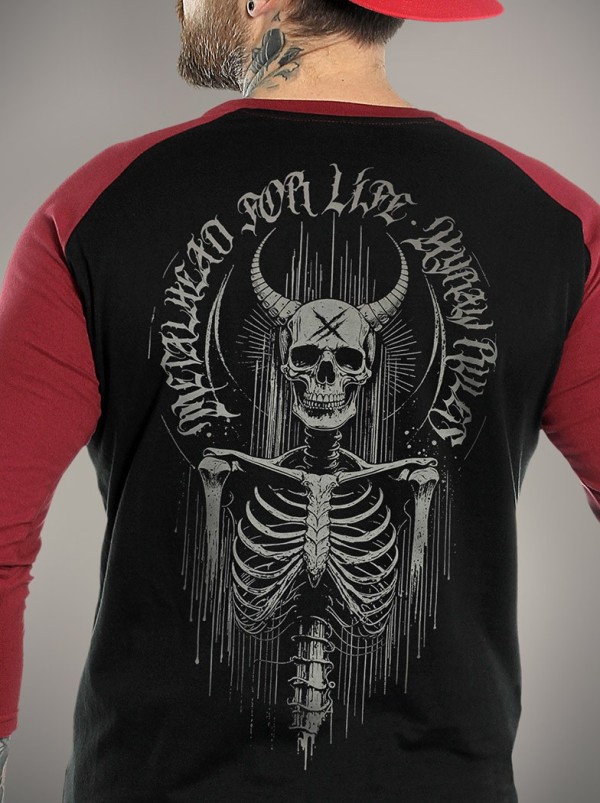 Metalcore style 3/4 sleeve raglan t-shirt | HYRAW Clothing