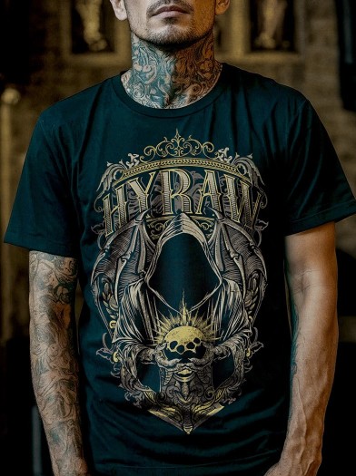 T-shirt noir style metal affirmé | HYRAW Clothing