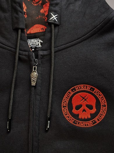 Metal-style zip-up hoodie | Hyraw Shop