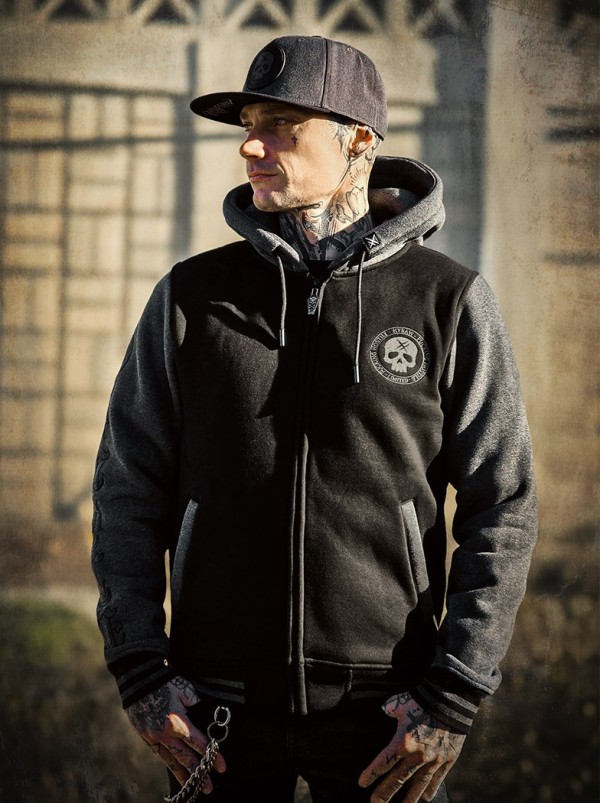 Sweat zippé capuche varsity rock metal|Boutique Hyraw
