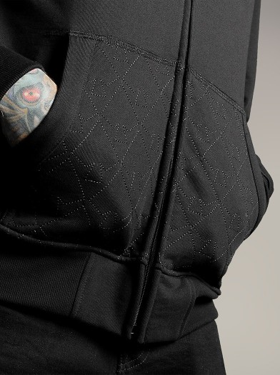 Sweat zippé capuche brodé esprit metal|Boutique Hyraw