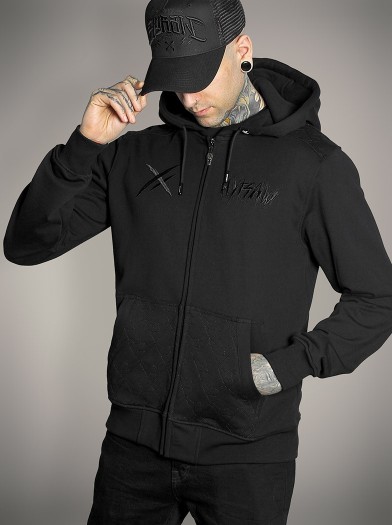 Sweat zippé capuche brodé esprit metal|Boutique Hyraw