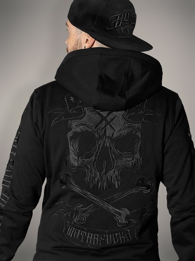 Sweat zippé capuche brodé esprit metal|Boutique Hyraw