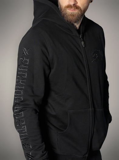 Embroidered zip-up hoodie with a metal theme | Hyraw Shop