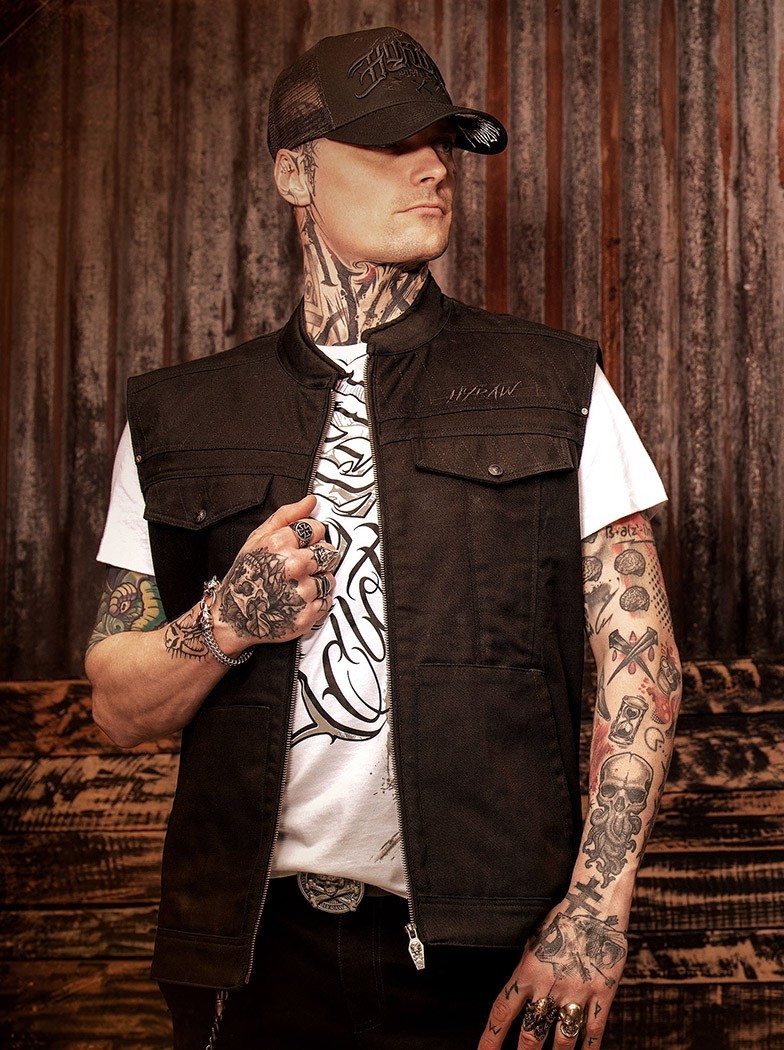 Veste sans manches look biker metal|Boutique Hyraw