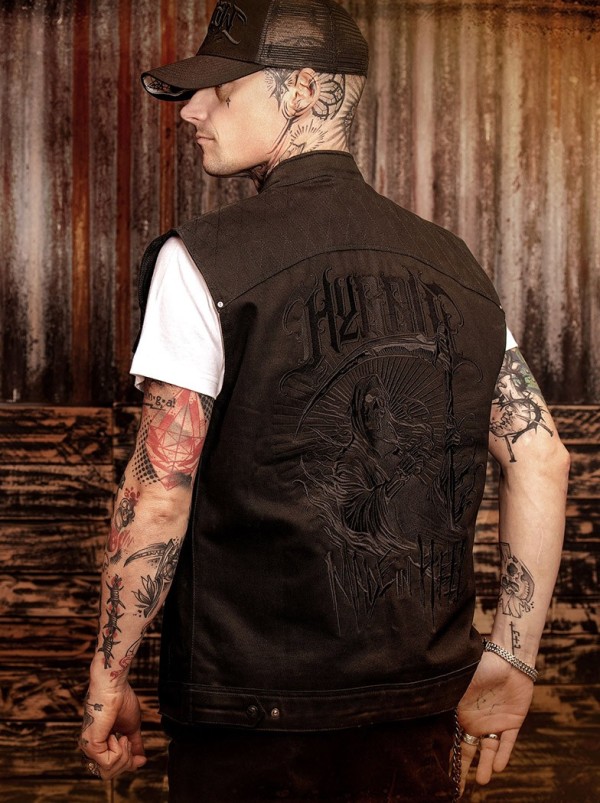 Veste sans manches look biker metal|Boutique Hyraw