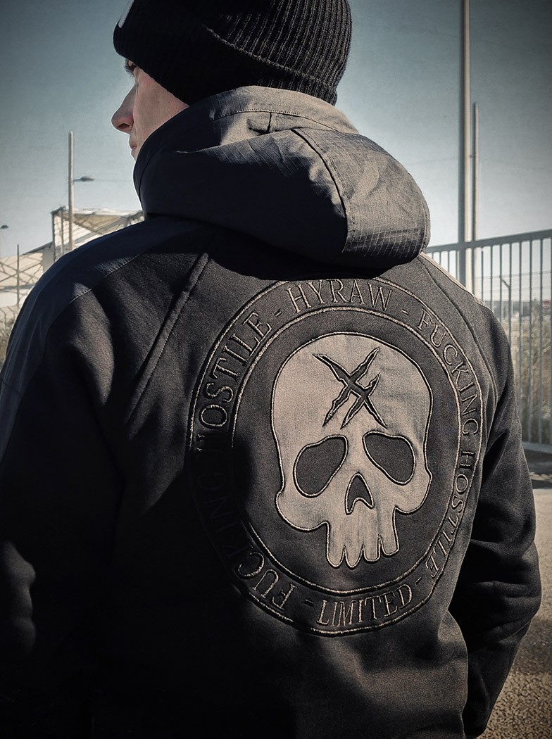 Veste zippée capuche rock metal streetwear|Boutique Hyraw
