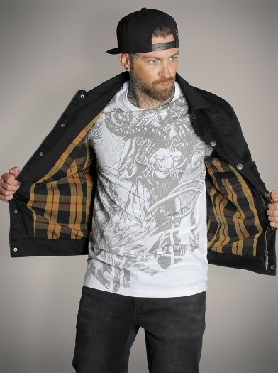Veste worker doublure flanelle look rock metal|Boutique Hyraw